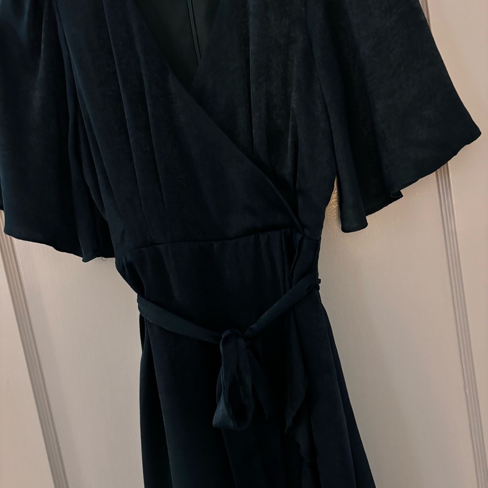 Lulu's Midi Flowy Tie Dress (Green) - Picture 6 of 11